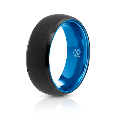 Black Tungsten Ring - Blue EMBR - EMBR