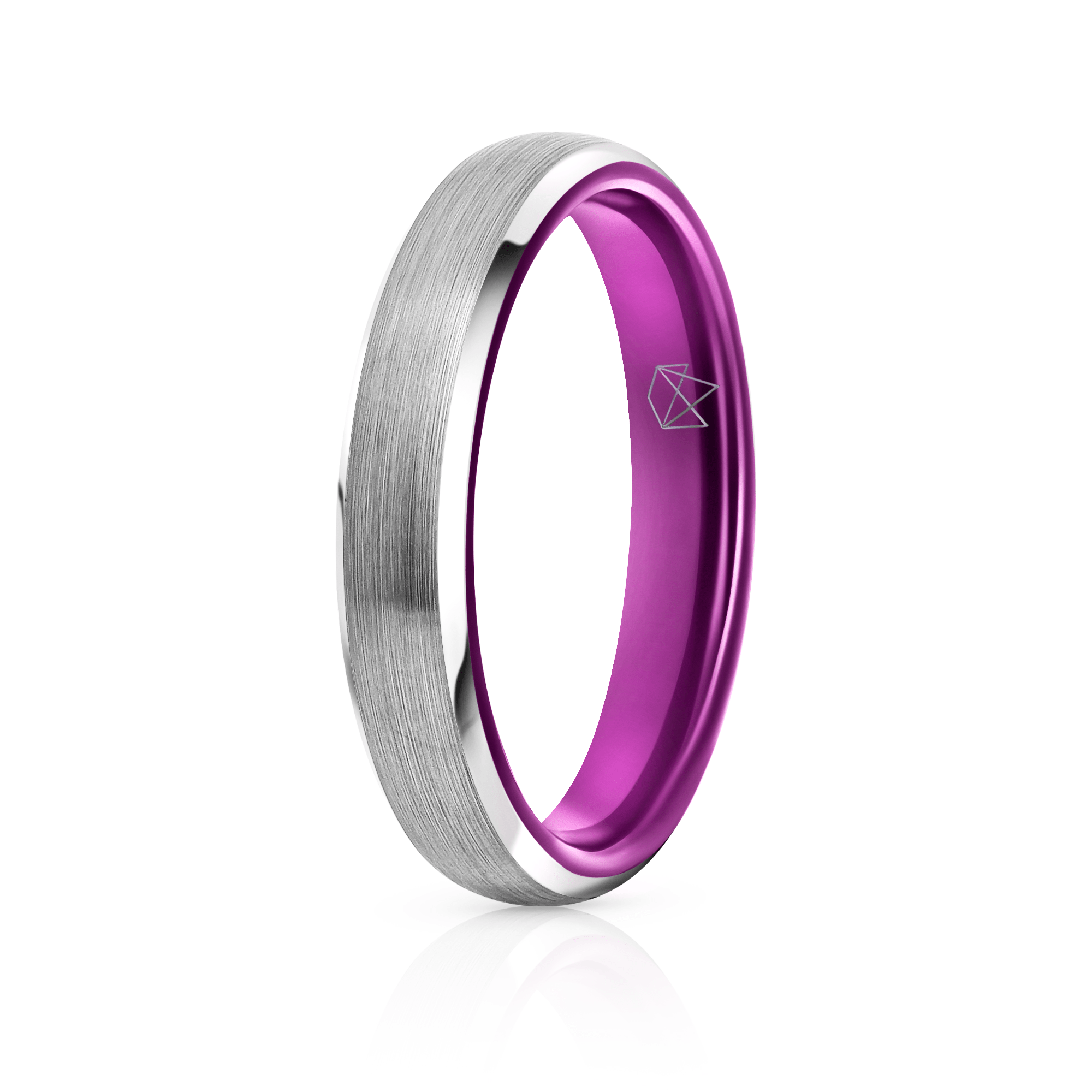 Silver Tungsten Ring - Resilient Purple - 4MM - EMBR