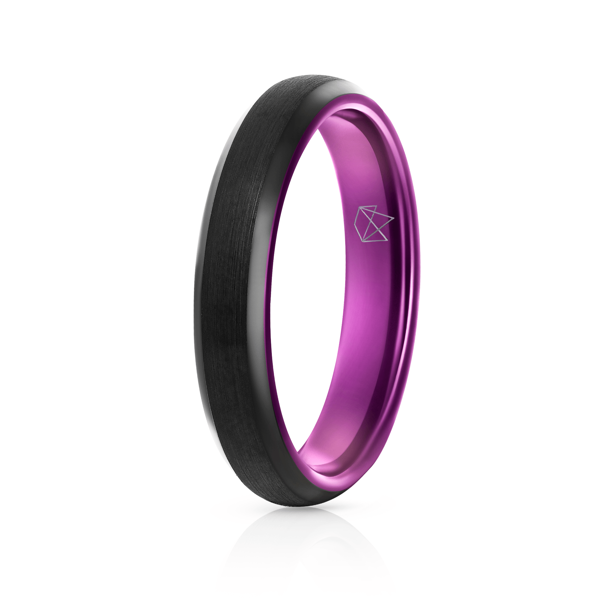 Black Tungsten Ring - Resilient Purple - 4MM - EMBR