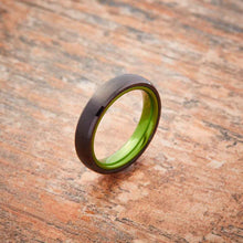 Black Tungsten Ring - Resilient Green - 4MM - EMBR
