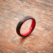 Black Tungsten Ring - Resilient Red - 4MM - EMBR