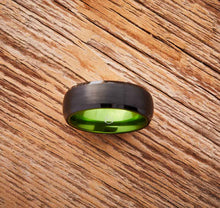 Load image into Gallery viewer, Black Tungsten Ring - Resilient Green - EMBR
