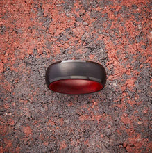 Black Tungsten Ring - Red Sandalwood - EMBR