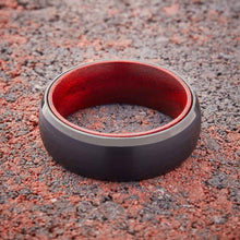 Black Tungsten Ring - Red Sandalwood - EMBR