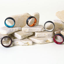 Black Tungsten Ring - Sterling Silver - EMBR