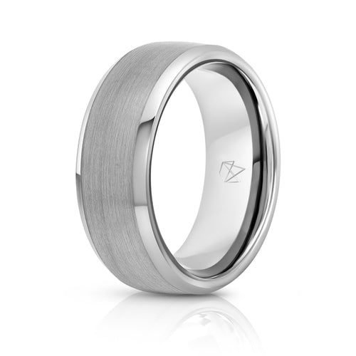 Silver Tungsten Ring - Sterling Silver - EMBR