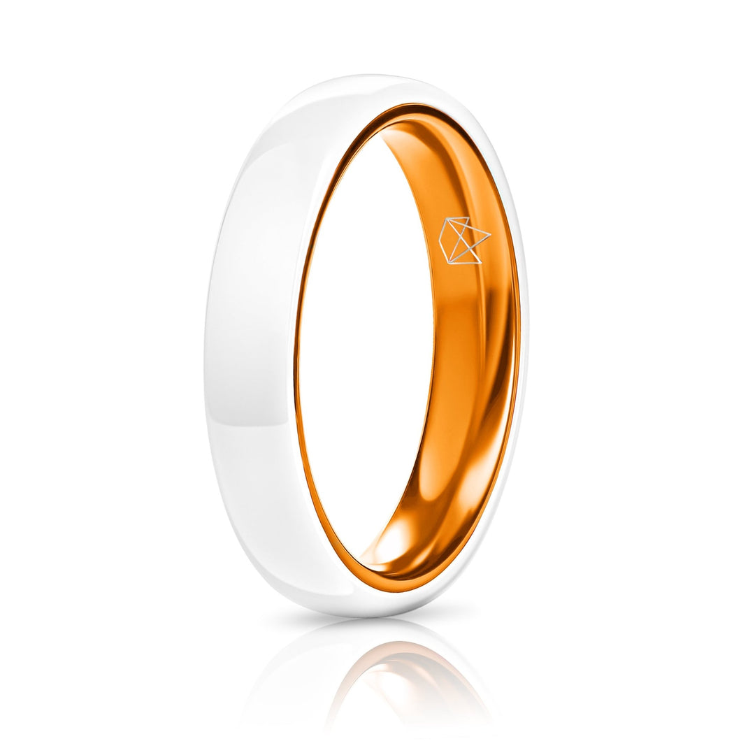 White Ceramic Ring - Resilient Orange - 4MM - EMBR