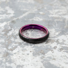 Black Tungsten Ring - Purple EMBR - 4MM - EMBR