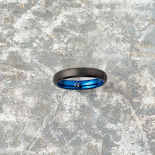 Load image into Gallery viewer, Black Tungsten Ring - Blue EMBR - 4MM - EMBR