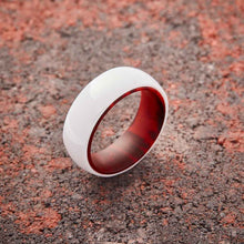 Load image into Gallery viewer, White Ceramic Ring - Red Sandalwood - EMBR
