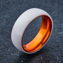 Load image into Gallery viewer, White Ceramic Ring - Resilient Orange - EMBR
