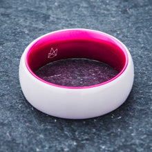 Load image into Gallery viewer, White Ceramic Ring - Resilient Pink - EMBR
