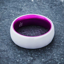 Load image into Gallery viewer, White Ceramic Ring - Resilient Purple - EMBR
