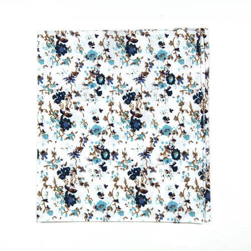 Blue Bloom Pocket Square - EMBR