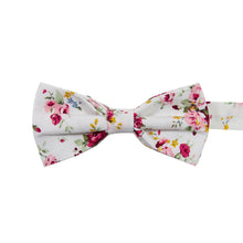 Load image into Gallery viewer, White Floral Bow Tie (Pre-Tied) - EMBR
