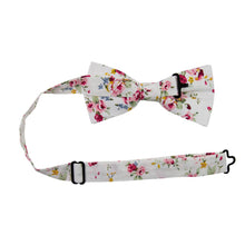 Load image into Gallery viewer, White Floral Bow Tie (Pre-Tied) - EMBR

