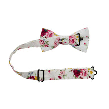Load image into Gallery viewer, White Floral Bow Tie (Pre-Tied) - EMBR
