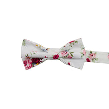 Load image into Gallery viewer, White Floral Bow Tie (Pre-Tied) - EMBR
