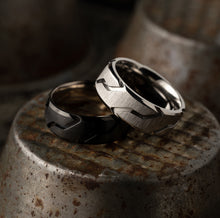 Load image into Gallery viewer, Titanium Ring - Black Striker
