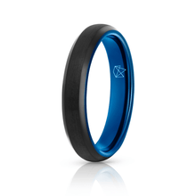 Load image into Gallery viewer, Black Tungsten Ring - Blue EMBR - 4MM - EMBR
