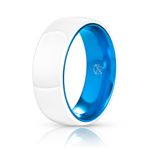 Load image into Gallery viewer, White Ceramic Ring Resilient Blue - EMBR
