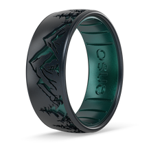 Etched Silicone Ring - Peak - Black Pearl/Emerald