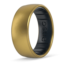 Dualtone Silicone Ring - Antique Gold/Black Pearl