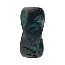 Etched Silicone Ring - Peak - Black Pearl/Emerald