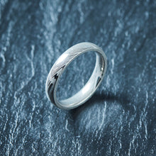 Load image into Gallery viewer, Wood Grain Damascus Steel Ring - Minimalist - 4MM - EMBR
