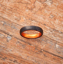 Load image into Gallery viewer, Tungsten Ring (Black) - Resilient Orange - 4MM - EMBR
