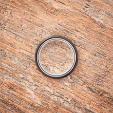 Load image into Gallery viewer, Black Tungsten Ring - Sterling Silver - 4MM - EMBR
