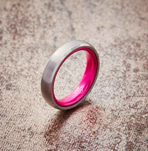 Load image into Gallery viewer, Tungsten Ring (Silver) - Resilient Pink - 4MM - EMBR

