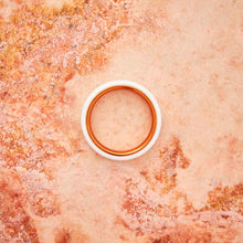 Load image into Gallery viewer, White Ceramic Ring - Resilient Orange - 4MM - EMBR
