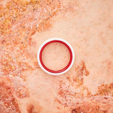 Load image into Gallery viewer, White Ceramic Ring - Resilient Red - 4MM - EMBR
