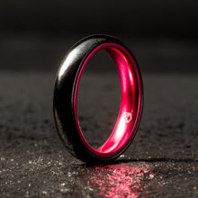 Load image into Gallery viewer, Black Ceramic Ring - Resilient Pink - 4MM - EMBR
