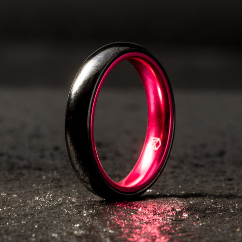 Black Ceramic Ring - Resilient Pink - 4MM - EMBR