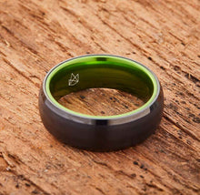 Load image into Gallery viewer, Black Tungsten Ring - Resilient Green - EMBR
