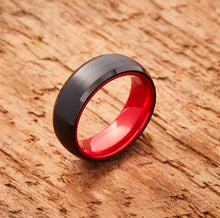 Load image into Gallery viewer, Black Tungsten Ring - Resilient Red - EMBR
