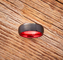 Load image into Gallery viewer, Black Tungsten Ring - Resilient Red - EMBR
