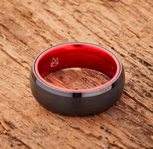 Load image into Gallery viewer, Black Tungsten Ring - Resilient Red - EMBR
