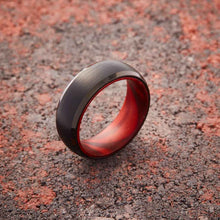 Load image into Gallery viewer, Black Tungsten Ring - Red Sandalwood - EMBR
