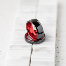 Load image into Gallery viewer, Black Ceramic Ring - Resilient Red - EMBR
