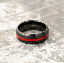 Load image into Gallery viewer, Black Tungsten Ring - Red Infinity
