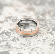 Load image into Gallery viewer, Silver Tungsten Ring - Antler &amp; Copper - EMBR
