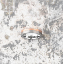 Load image into Gallery viewer, Silver Tungsten Ring - Antler &amp; Copper - EMBR
