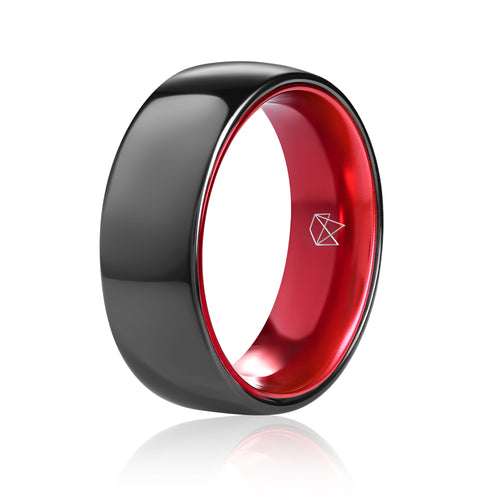 Black Ceramic Ring - Resilient Red - EMBR