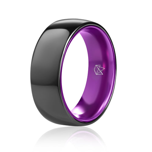 Black Ceramic Ring - Resilient Purple - EMBR