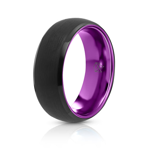 Black Tungsten Ring - Purple EMBR - EMBR