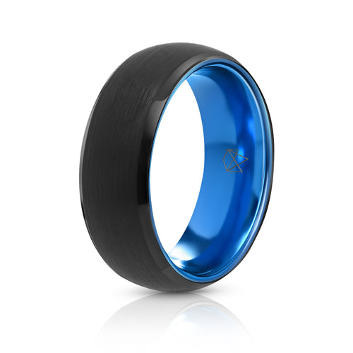Black Tungsten Ring - Blue EMBR - EMBR