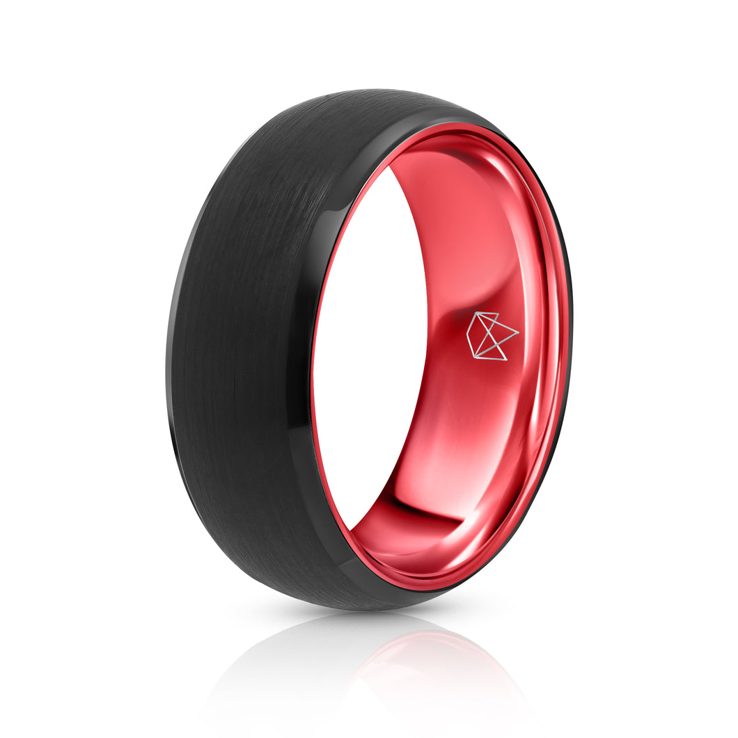 Black Tungsten Ring - Resilient Red - EMBR